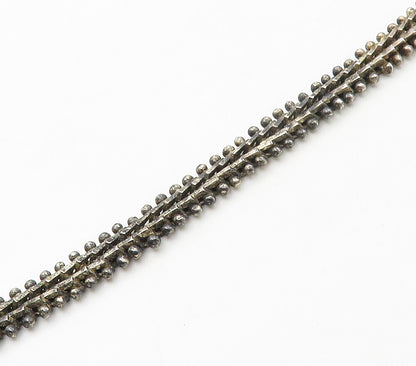 925 Sterling Silver  Vintage Black Onyx Floral Chevron Chain Necklace  NE2664