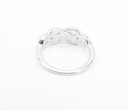925 Sterling Silver  Topaz Open Pretzel Knot Polished Band Ring Sz 7  RG6864