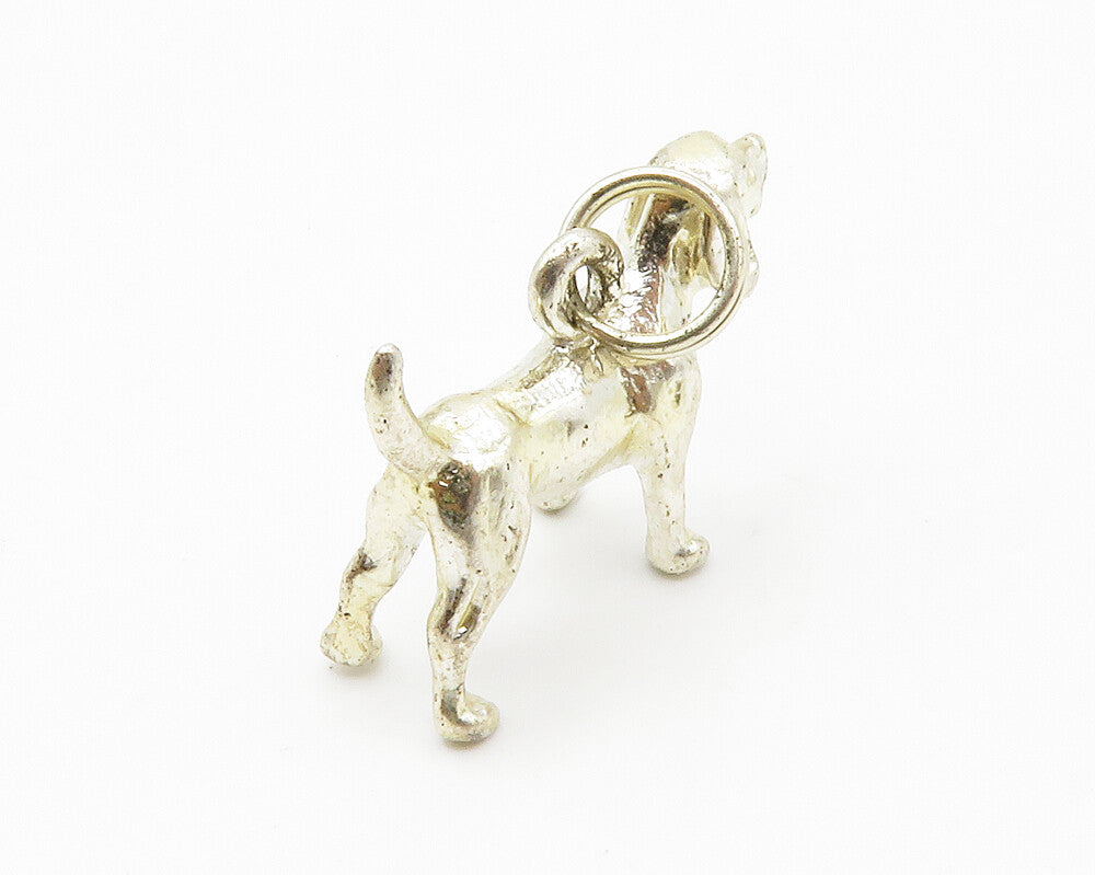 925 Sterling Silver  Vintage Shiny Petite Standing Dog Motif Pendant  PT11029