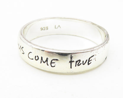 925 Sterling Silver  Shiny May Your Dreams Come True Band Ring Sz 8  RG10904