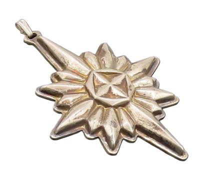 925 Sterling Silver Vintage Pendant REED & BATTON Carved Puffed Star  PT22653