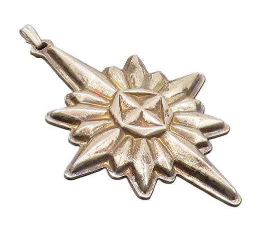 925 Sterling Silver Vintage Pendant REED & BATTON Carved Puffed Star  PT22653