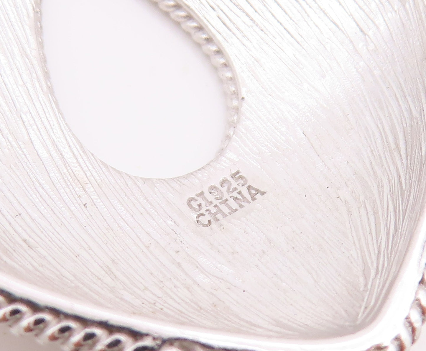 925 Sterling Silver Vintage Pendant Designer Swirly Carved Drop Shape  PT24330