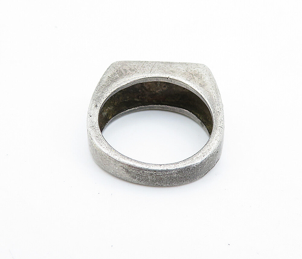 925 Sterling Silver  Vintage Inlaid Jasper Square Dome Band Ring Sz 7  RG6292