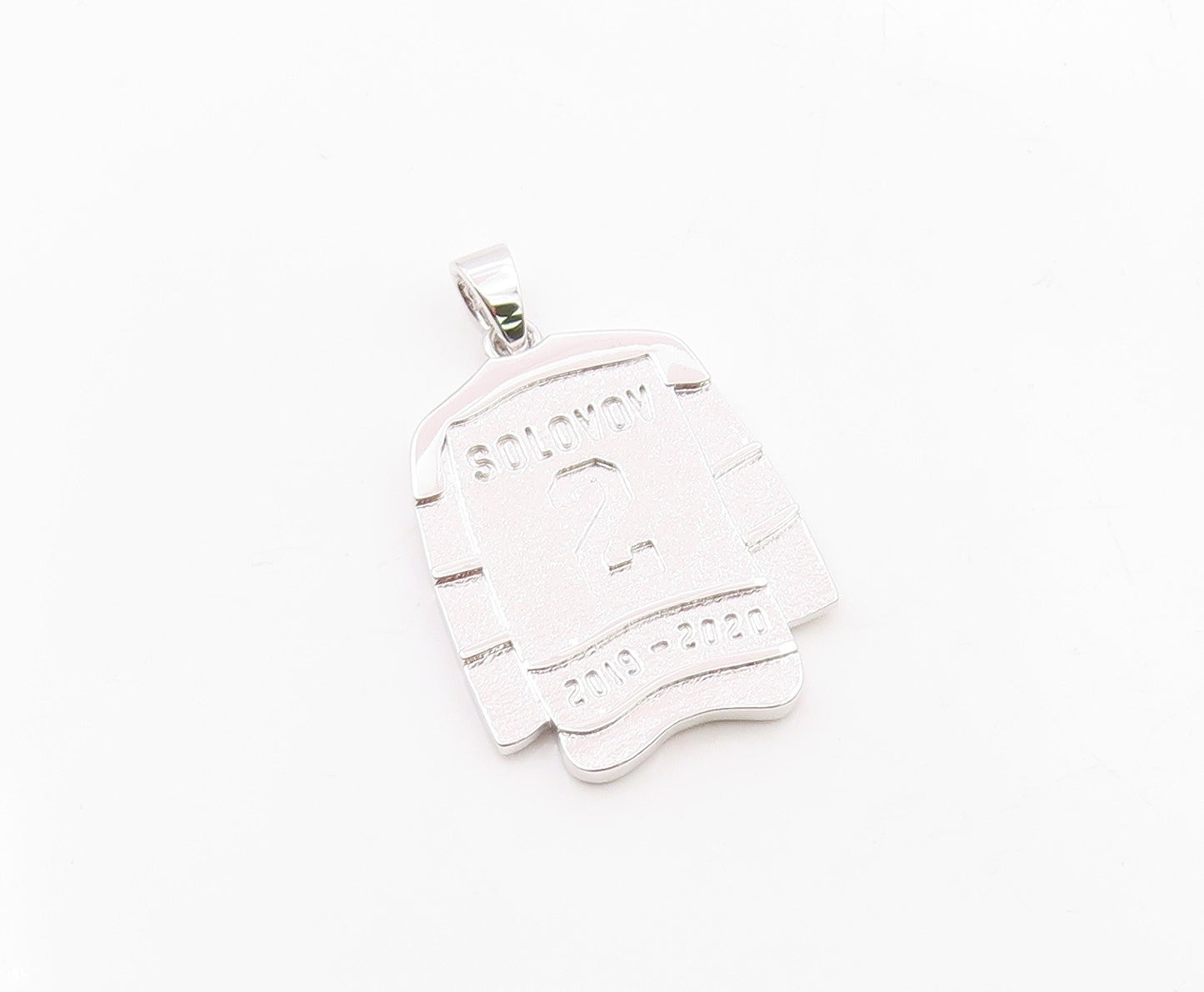 925 Sterling Silver  Vintage Shiny Saginaw Ice Hockey Jersey Pendant  PT18741