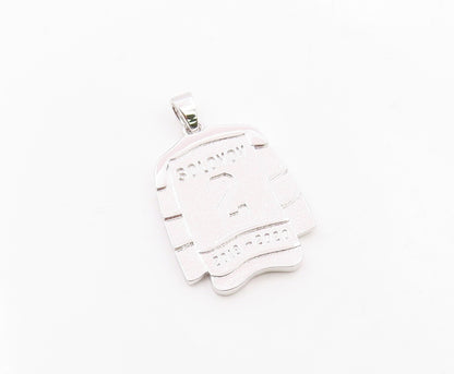 925 Sterling Silver  Vintage Shiny Saginaw Ice Hockey Jersey Pendant  PT18741