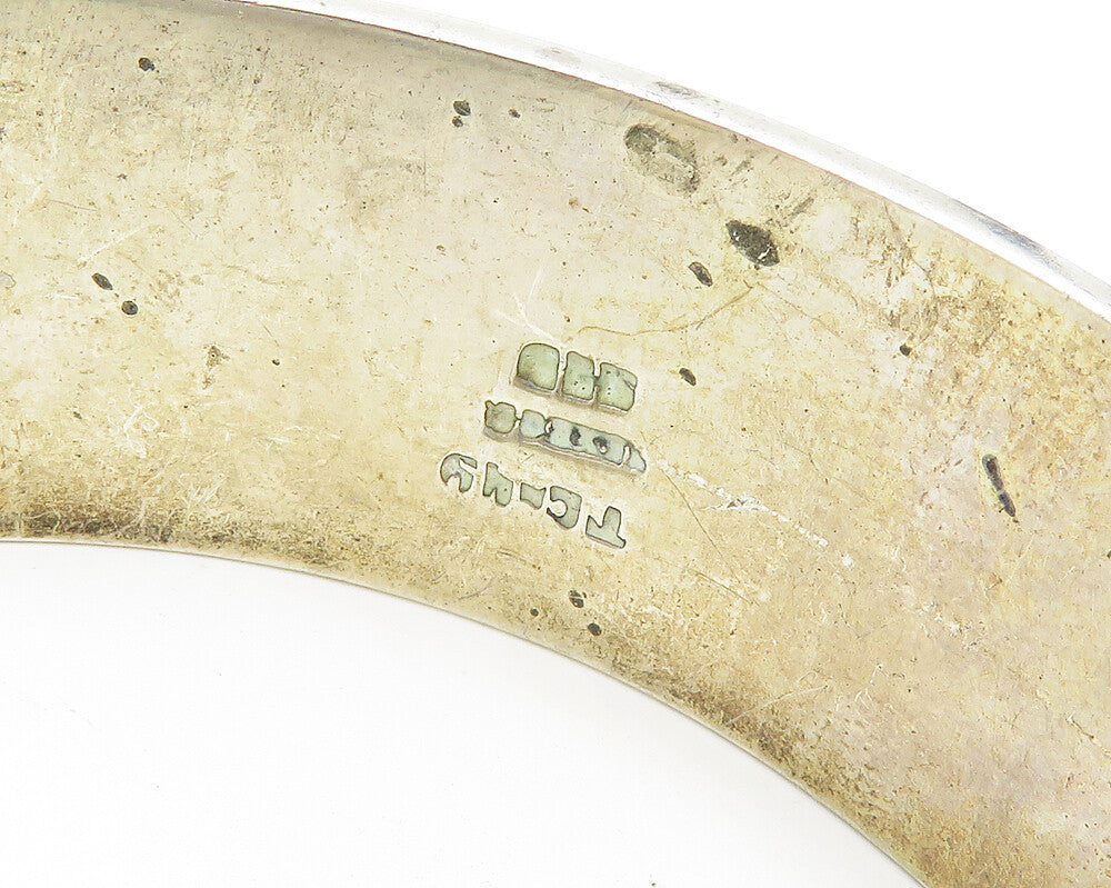 MEXICO 925 Sterling Silver  Vintage Oxidized Pattern Panel Bracelet  BT7299