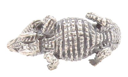 925 Sterling Silver Vintage Ring Modernist Dark Tone Alligator  Sz 11  RG32765