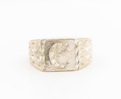 925 Sterling Silver Vintage Ring Etched Initial C Monogram Band  Sz 11  RG34906
