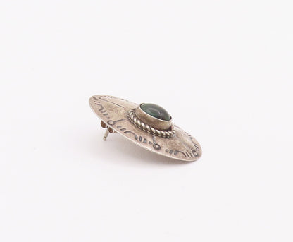 925 Sterling Silver Vintage Earrings Southwestern Etched Alexandrite EG12913