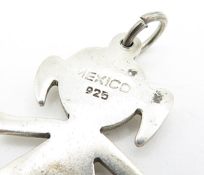 MEXICO 925 Sterling Silver  Vintage Little Girl Silhouette Pendant  PT3812