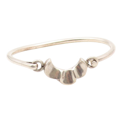 MEXICO 925 Sterling Silver  Vintage Shiny Hook Bangle Bracelet  BT9001