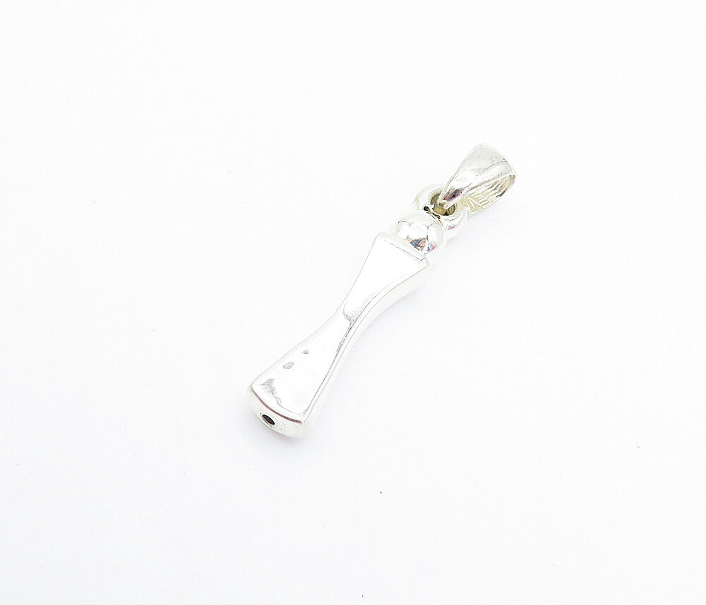 925 Sterling Silver  Shiny Polished Hollow Modernist Design Pendant  PT5225