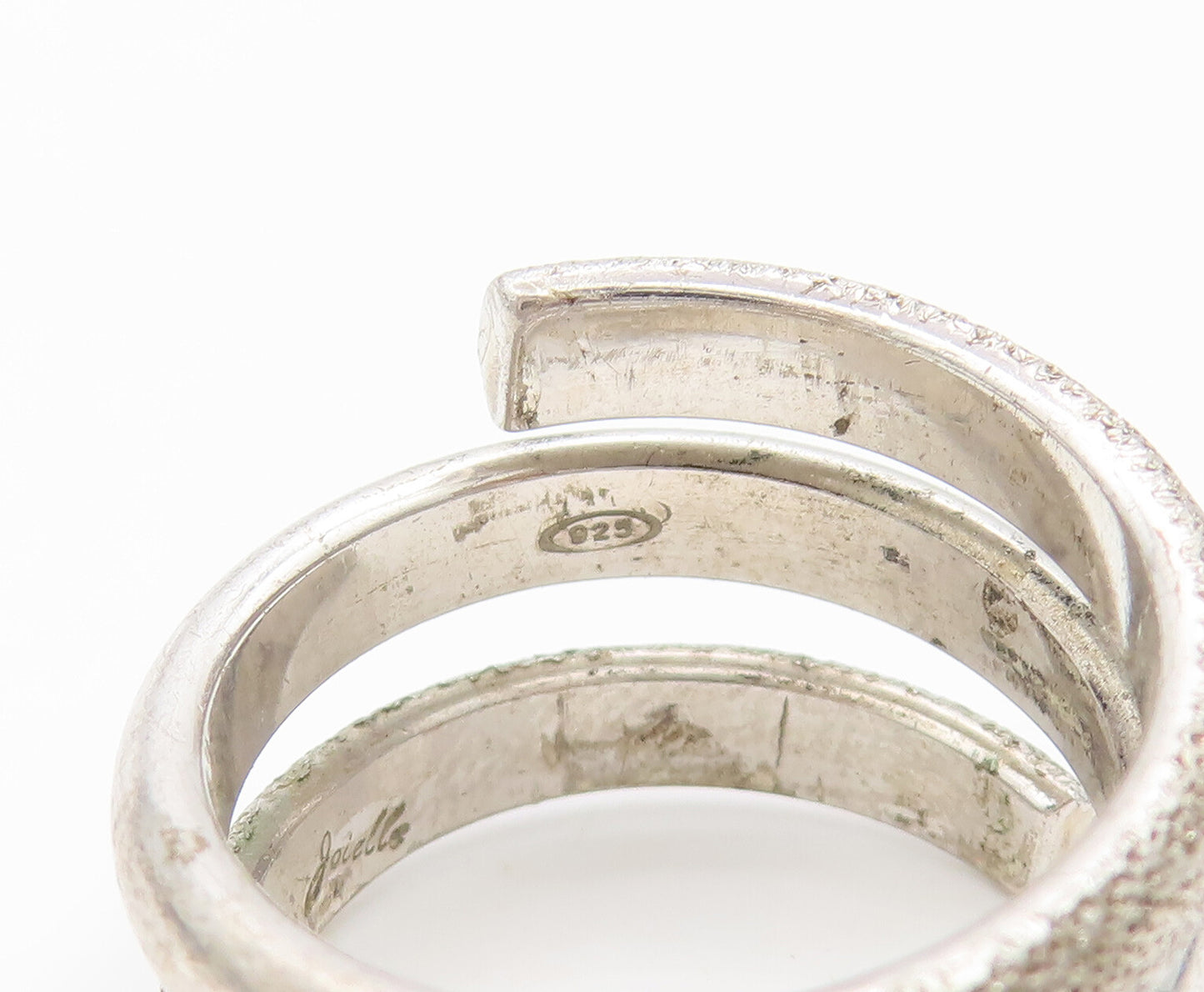 925 Silver Vintage Ring JOIELLE Designer Solid Spiral Coiled  Sz 6 RG27552