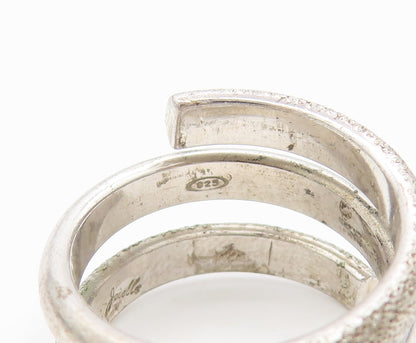 925 Silver Vintage Ring JOIELLE Designer Solid Spiral Coiled  Sz 6 RG27552