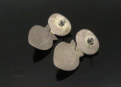 MEXICO 925 Sterling Silver  Vintage Heavy Hinge Link Drop Earrings  EG10258