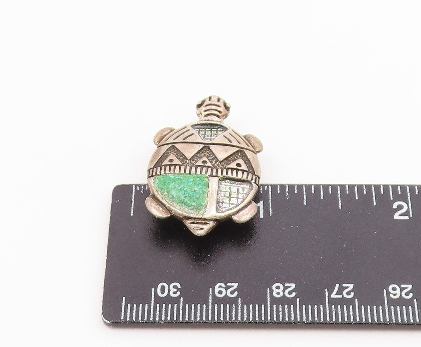 CAROLYN POLLACK 925 Silver  Vintage Turquoise Sea Turtle Brooch Pin  BP7861