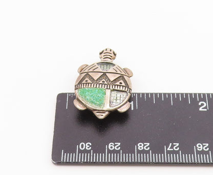 CAROLYN POLLACK 925 Silver  Vintage Turquoise Sea Turtle Brooch Pin  BP7861