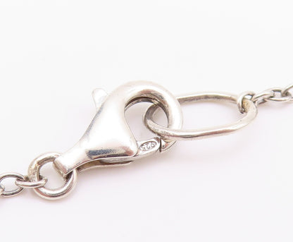 925 Sterling Silver Vintage Necklace Chained Linked Cutout Bows NE4578