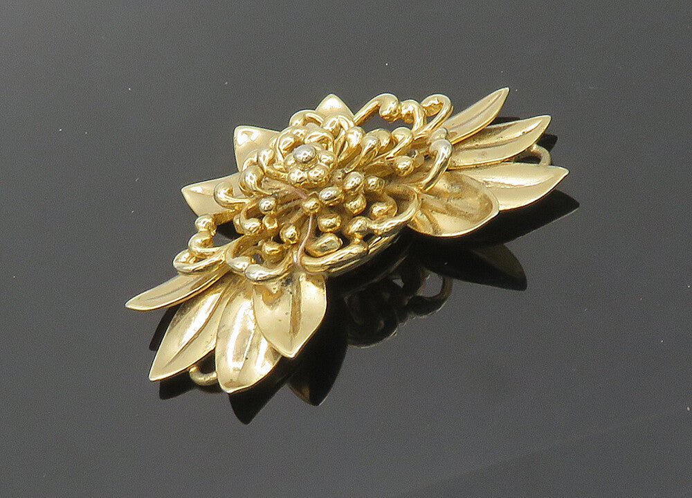 NAPIER 925 Sterling Silver  Vintage Shiny Gold Plated Flower Pendant  PT16171
