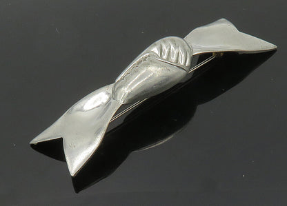 RJ GRAZIANO 925 Sterling Silver  Vintage Bow Tied Ribbon Brooch Pin  BP7970