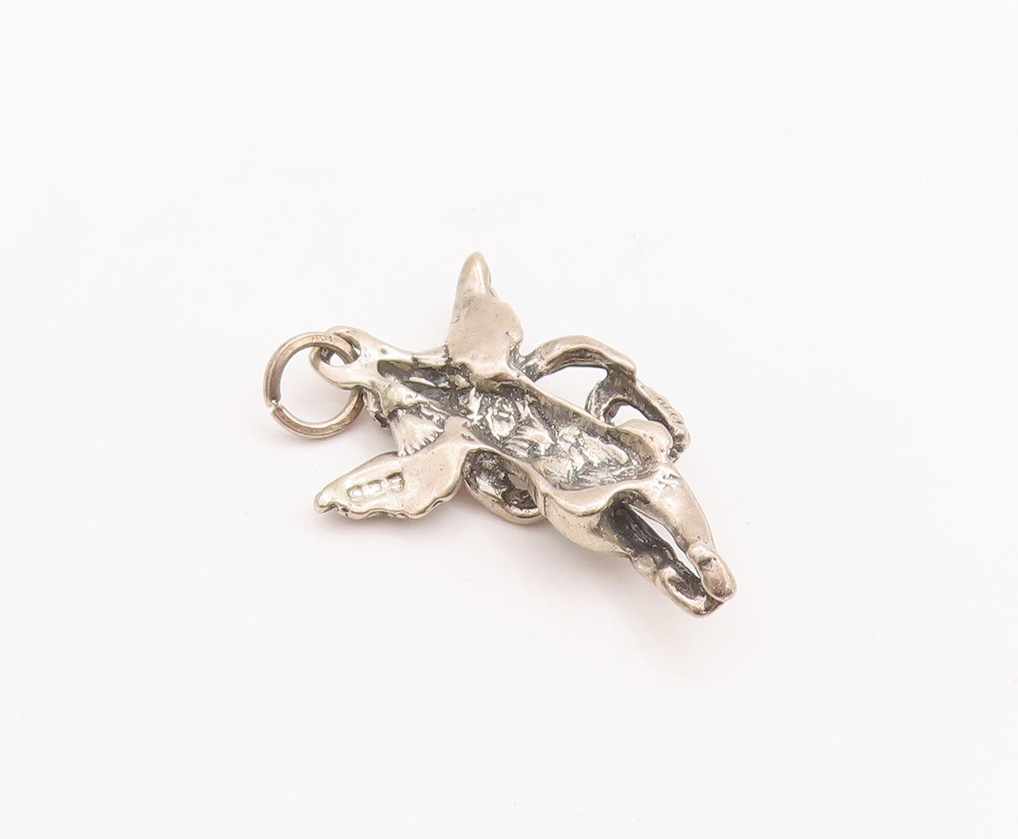 925 Sterling Silver Vintage Pendant Solid 3D Cutout Flying Angel  PT23268