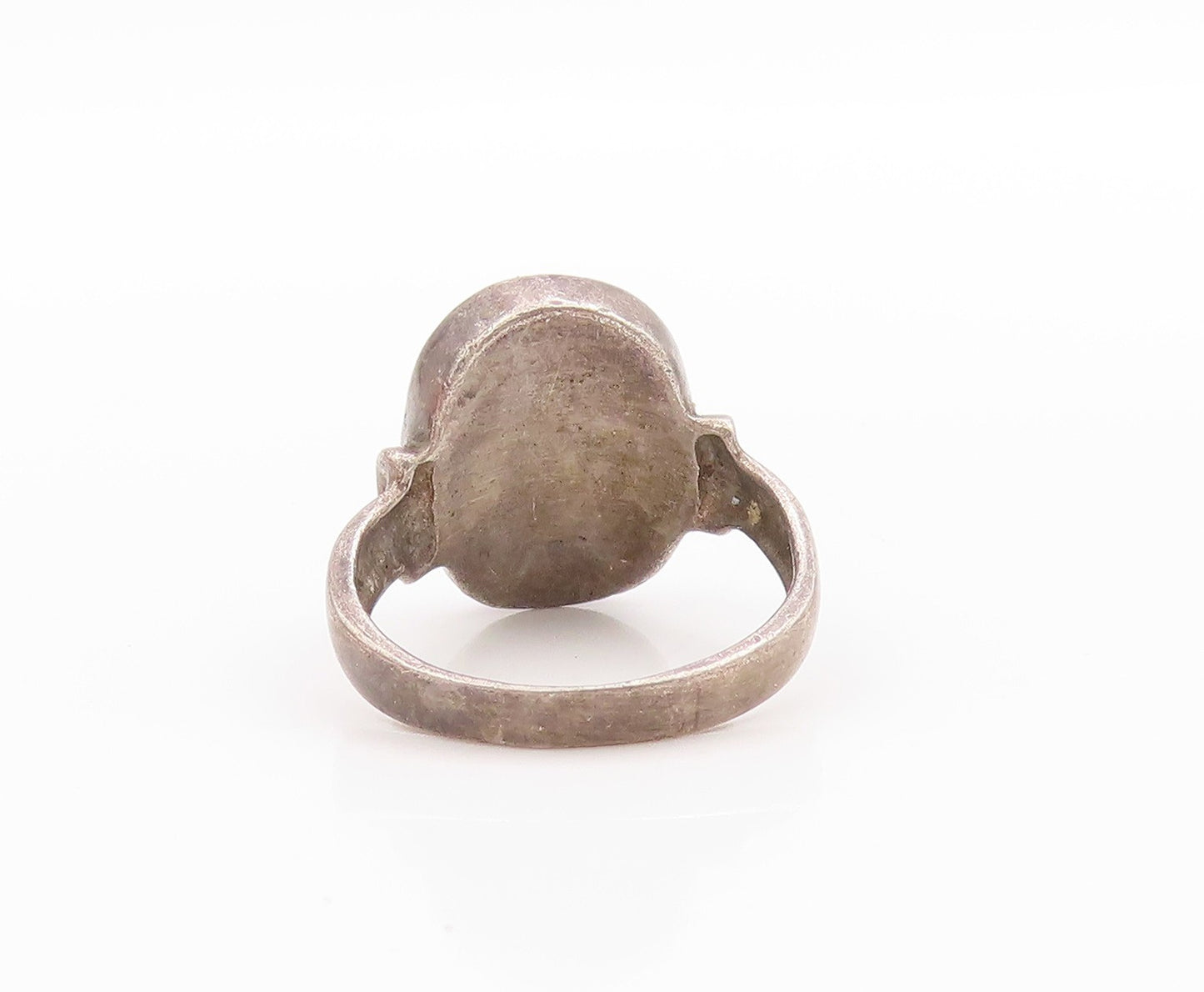 925 Sterling Silver Vintage Ring Pressed Flower Solitaire Band  Sz 6.5  RG33440