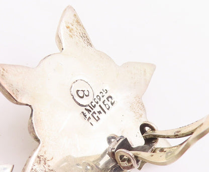 925 Sterling Silver Vintage Earrings BERNICE GOODSPEED Puffed Flower  EG13079