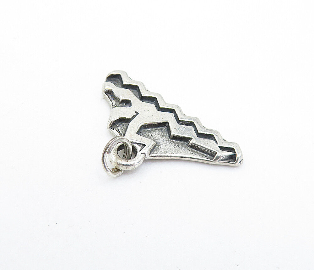 925 Sterling Silver  Vintage Petite Oxidized Swimmer Motif Pendant  PT4976