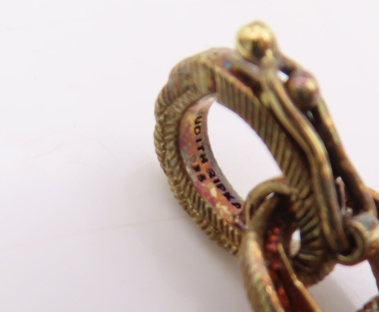 925 Sterling Silver Vintage Pendant JUDITH RIPKA CZ Twisted Rope Love  PT25452