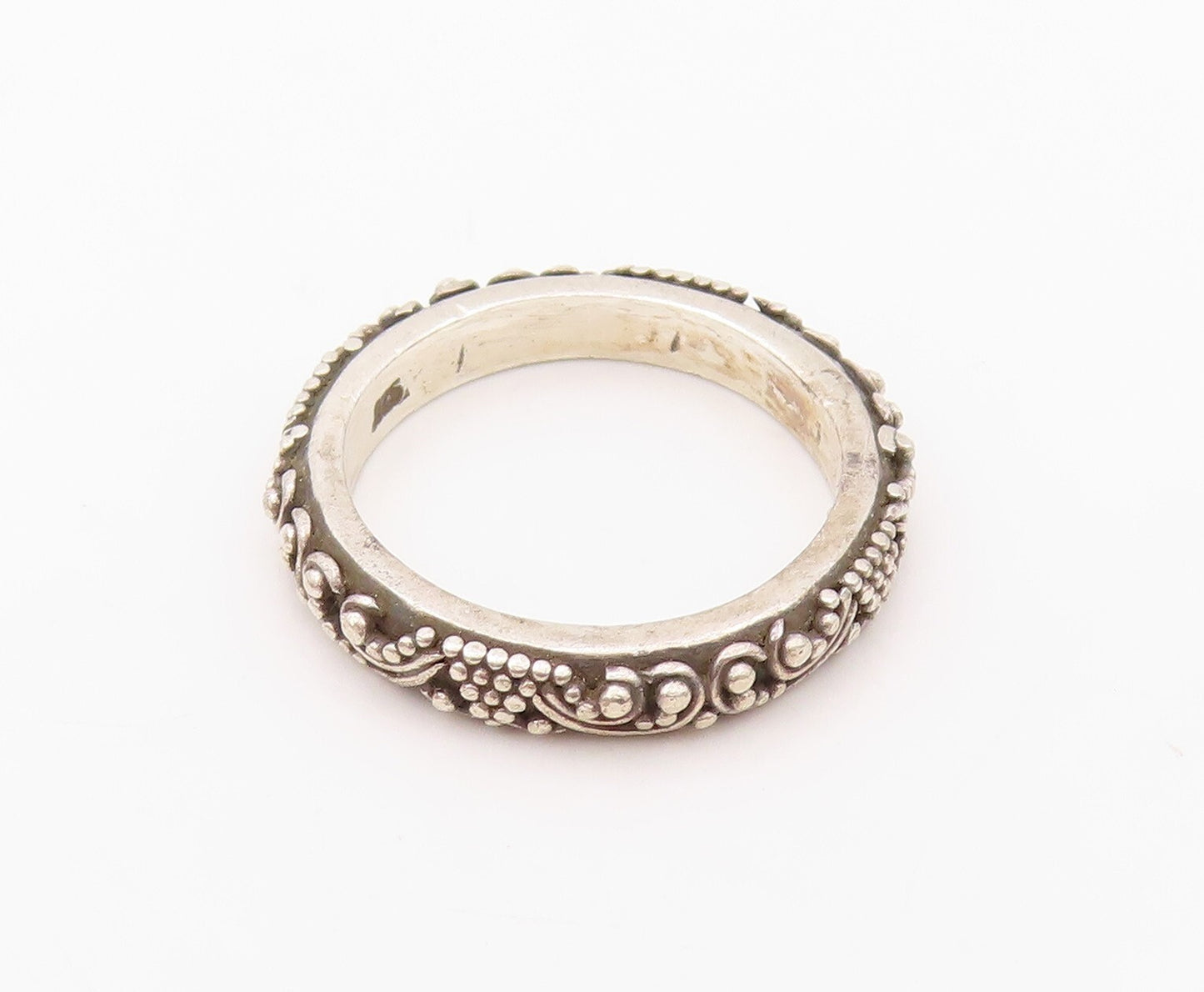 925 Sterling Silver Vintage Ring LOIS HILL Designer Dark Tone  SZ 6  RG32061
