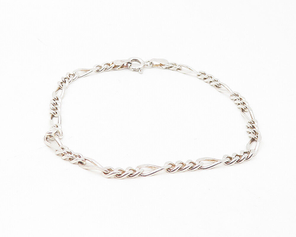 925 Sterling Silver  Shiny Polished Petite Curb Link Chain Bracelet  BT4516