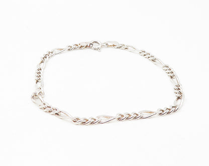 925 Sterling Silver  Shiny Polished Petite Curb Link Chain Bracelet  BT4516