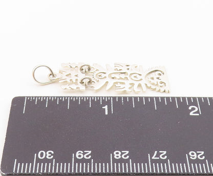 925 Sterling Silver  Vintage Human Figures Cutout Scenery Pendant  PT21232