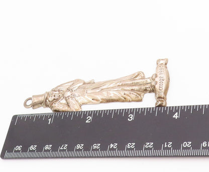 925 Sterling Silver Vintage Pendant 1990 Christmas Carol Scrooge Figure  PT25198