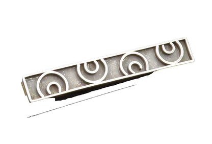 PA MEXICO 925 Sterling Silver Vintage Carved Half Spirals Tie Clip TR3377