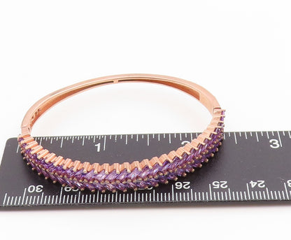 925 Sterling Silver Vintage Bracelet Gold Plated Tanzanite Elegant Bangle BT5727