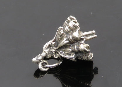 925 Sterling Silver  Vintage Petite Woman In Dress Dark Tone Pendant  PT16862