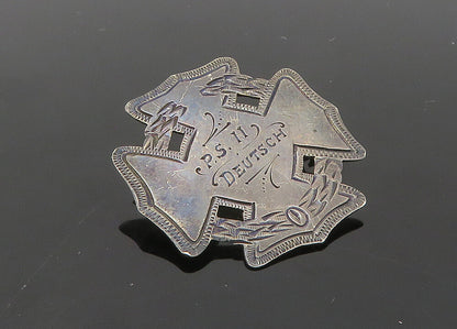 LAMBERT BROS. 925 Silver  Vintage Antique PS. 11 Deutsch Brooch Pin  BP8276