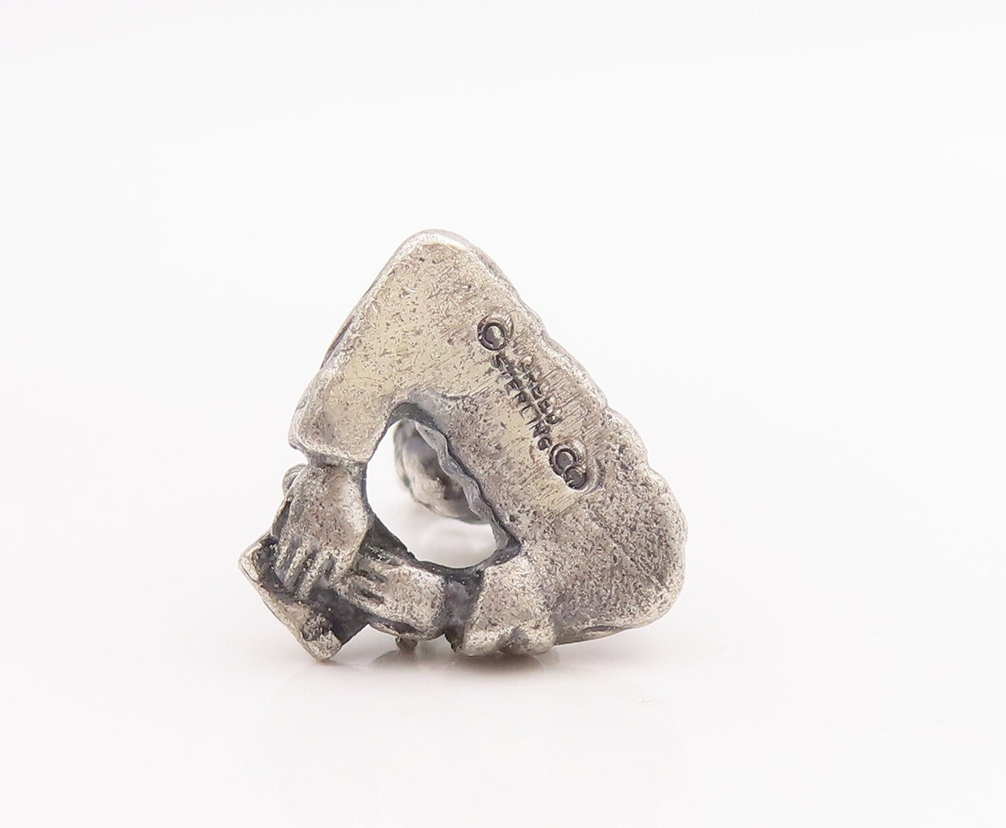 925 Sterling Silver Vintage Pendant CREED Antique Religious 3D Charm  PT23307