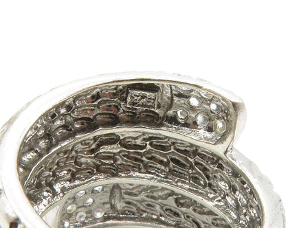 925 Sterling Silver  Shiny Topaz Chain Link Wrap Band Ring Sz 6  RG14149