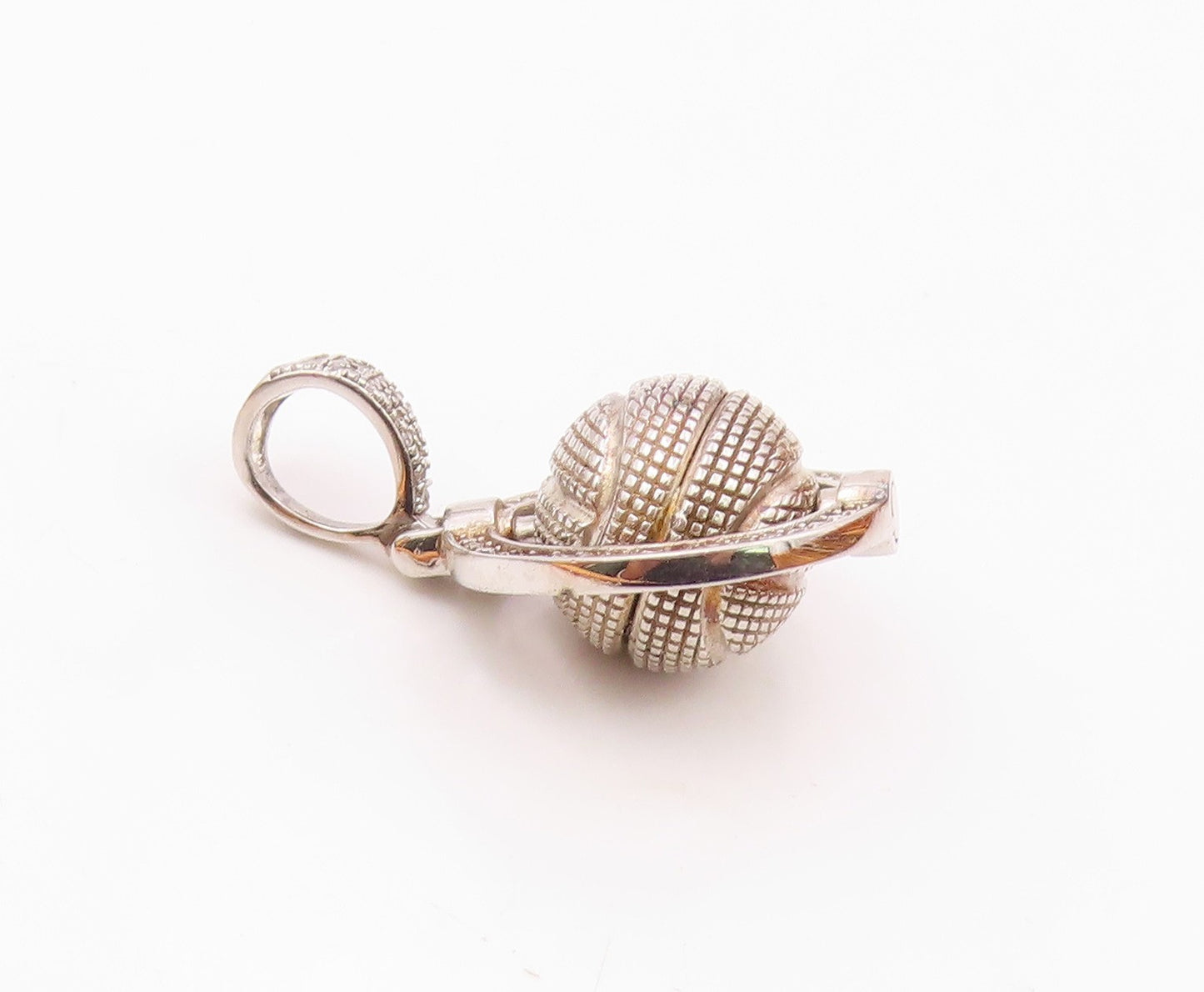 925 Sterling Silver  Vintage Cubic Zirconia Sphere Pendant (SPINS)  PT16615