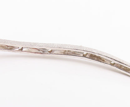 925 Sterling Silver Vintage Bracelet CZ Minimalist Elegant Wavy Bangle  BT11856