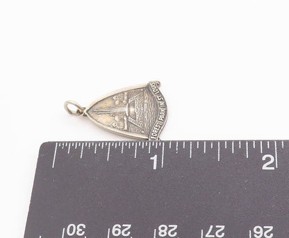 925 Sterling Silver Vintage Pendant Forest Park In St Louis Design Charm PT24881