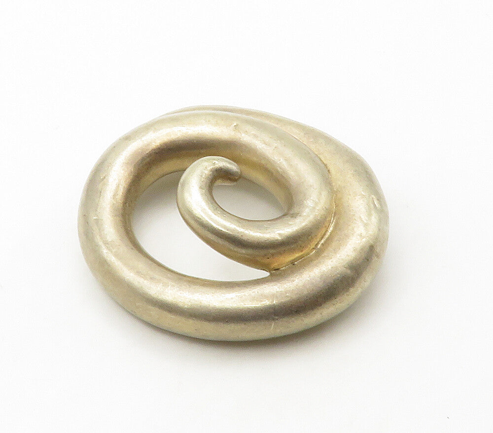 BAT AMI 925 Silver  Vintage Hollow Smooth Sculpted Spiral Brooch Pin  BP6457