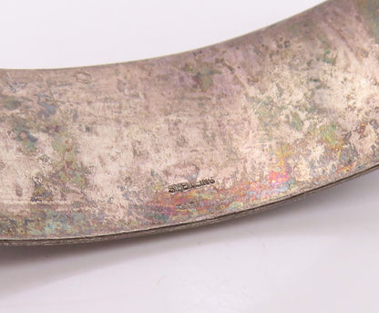 925 Sterling Silver Vintage Bracelet Classic Etched Floral Motif Bangle  BT11956