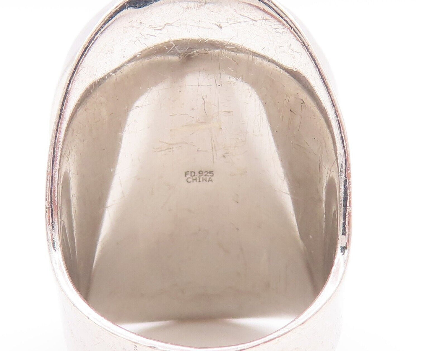 925 Sterling Silver Vintage Ring Oval Cabochon Purple Turquoise  Sz 6  RG28355
