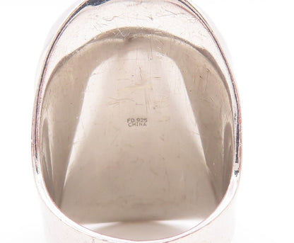 925 Sterling Silver Vintage Ring Oval Cabochon Purple Turquoise  Sz 6  RG28355