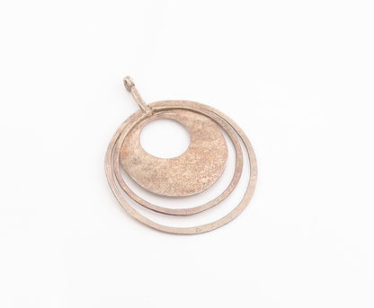 925 Sterling Silver Vintage Pendant SILPADA Hammered Concentric Circle  PT26015