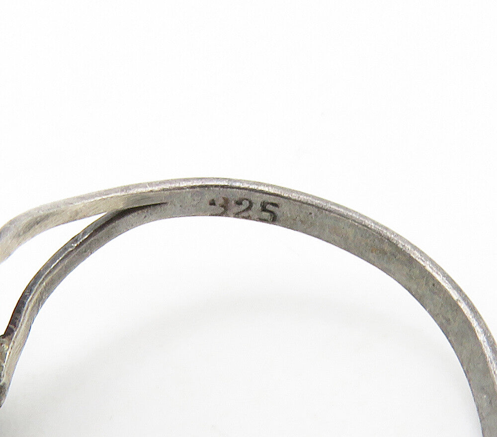925 Silver Vintage Black Onyx Twist Band Ring Sz 4.5 RG15364